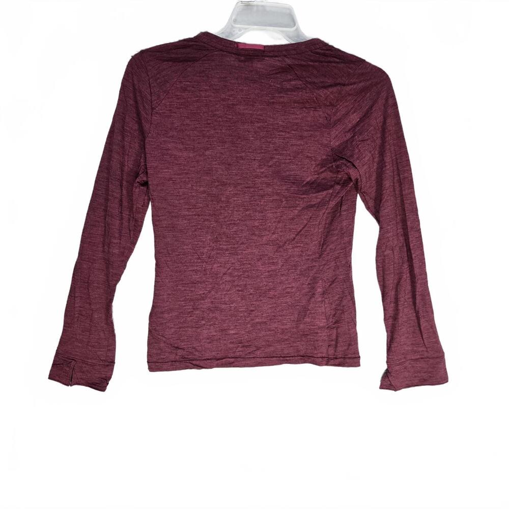 Ibex Zque Merino Wool Women's M Long Sleeve Top Cuff Slits Drawstring Neckline - Picture 2 of 9